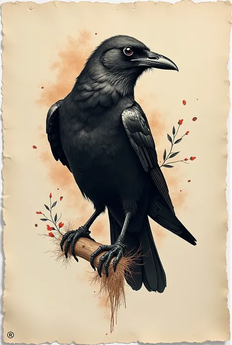 Crow tattoo paper 