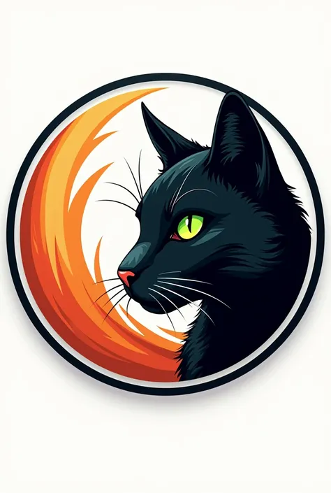 Escudo de soccer team, soccer team, Circular, black cat on the side, with green eyes, cat white, orange comet “Premier Stars”, Of course, png