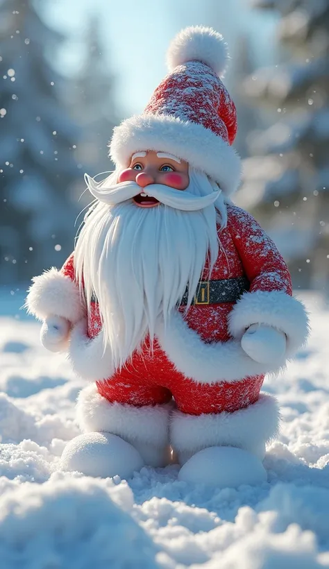 (8k, top quality, masterpiece: 1.2), (realistic, photorealistic: 1.37), super detail, Snow in the shape of a Santa Couse post happy, dramatic light, highest quality, High resolution, ((Realistic:1.3)), Sharp focus, RAW Photos, Ultra-realistic, ((Hyperreali...