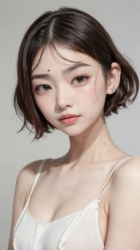 ((((Best Quality), 4K, High resolution, masterpiece), , NSFW、 (Cute like a Japanese teen idol:1.8, slim:1.8, Pale skin:1.6), (Childish face:1.8, small 顔:1.8, No makeup:1.8), Beautiful and detailed eyes(Symmetrical eyes, Big round eyes:1.8, Shining Eyes:1.6...