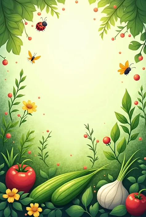 Cartoon background of herbs like mint, lemon verbena, lemon and orange