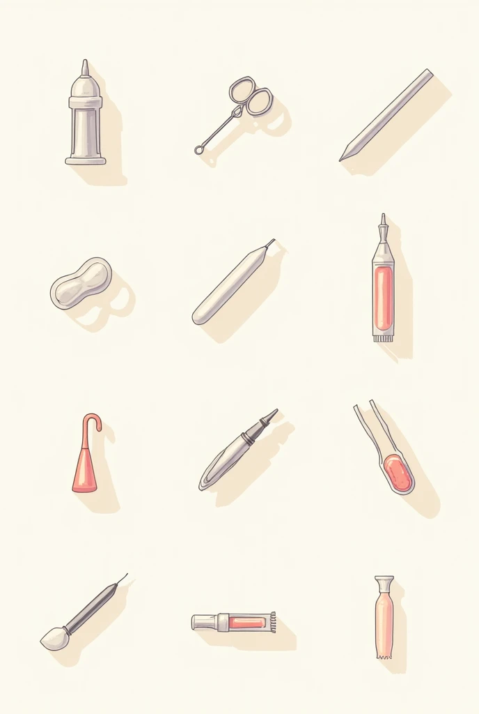 A collage of contraceptive methods to avoid STIs in drawings 
