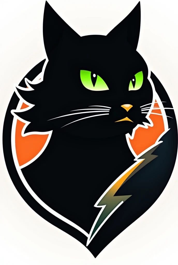 escudo de soccer team,, soccer team, Circular, black cat on the side, with green eyes, orange comet, “Premier Stars”, Of course, png