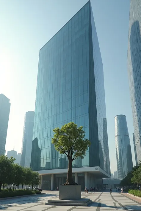 Wide and very modern building called the agency against Peter and in this there is a statue of a plant