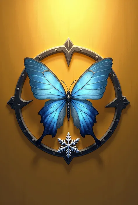  El clan Li tiene por simbolo un fondo dorado  junto a un dibujo de un circulo que parecen dos mitadas de un amuleto casi juntos de color negro, en medio dibuja una mariposa de hielo color celeste que vuela hacia arriba y abajo de ella hay un pequeño copo ...