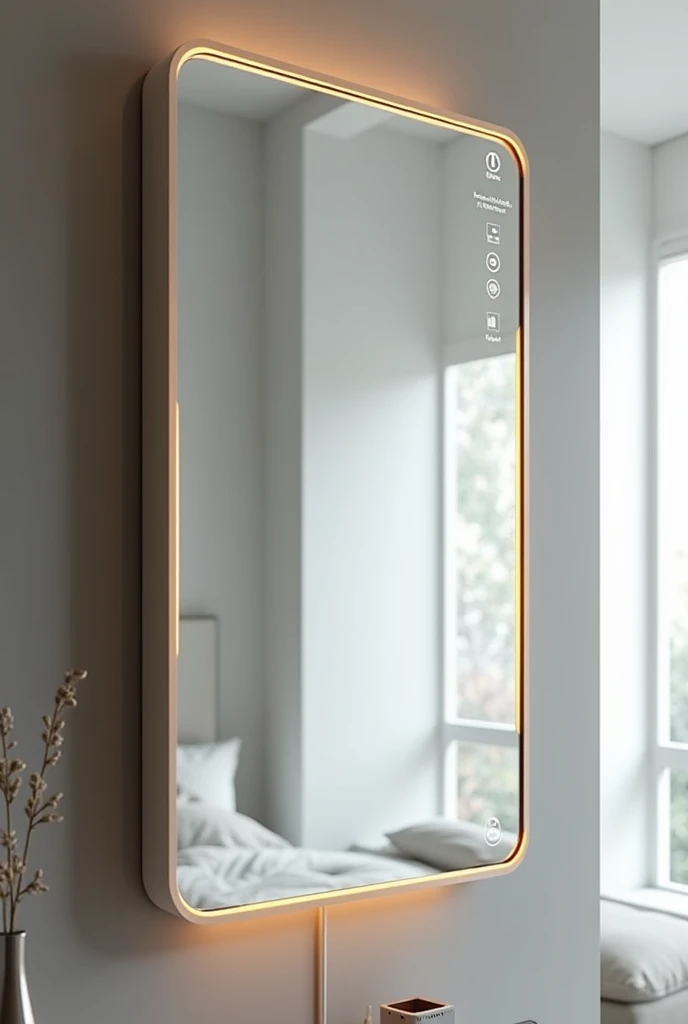 wall mirror with internet connection,youtube,Tiktok,news and climate but not so futuristic
