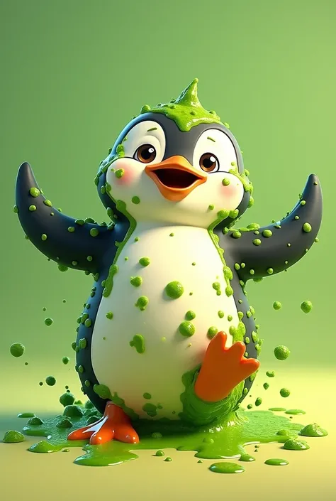 Pesto penguin with playful pose in Animated version