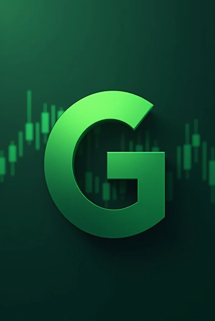 Make an investment themed logo with a large green graphite letter G with a blurred investment graph in the background. 