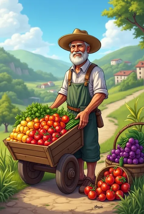 farmer selling his crops
