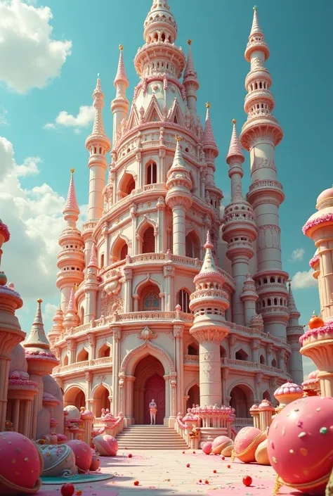 Detailed (((Intricate))) Megastructures buildings made by cake, Gigantic, large, big, sweets、