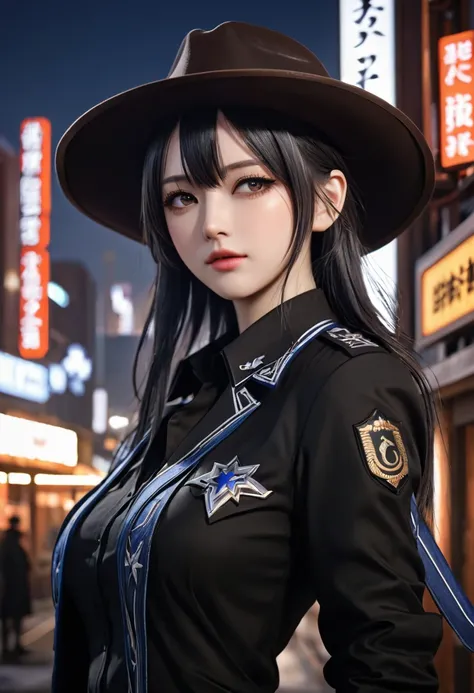 (Very detailed CG ユニティ 8k 壁紙),(masterpiece), (Best Quality), (Very detailed), (Best illustrations),(Best Shadow), Cowboy Shot, (Sharp eyeliner, Eyeshadow, Fine grain:1.1), (Urban Background:1.2), ,break , mod3 (Girls Frontline), , 