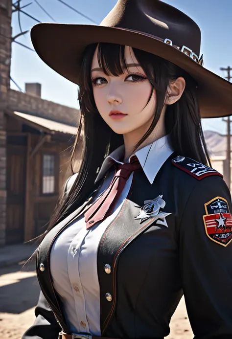 (Very detailed CG ユニティ 8k 壁紙),(masterpiece), (Best Quality), (Very detailed), (Best illustrations),(Best Shadow), Cowboy Shot, (Sharp eyeliner, Eyeshadow, Fine grain:1.1), (Urban Background:1.2), ,break , mod3 (Girls Frontline), , 