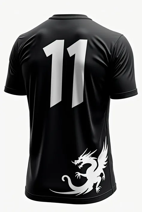 Another volleyball team shirt with the main color black with number 11 with a white dragon logo 

