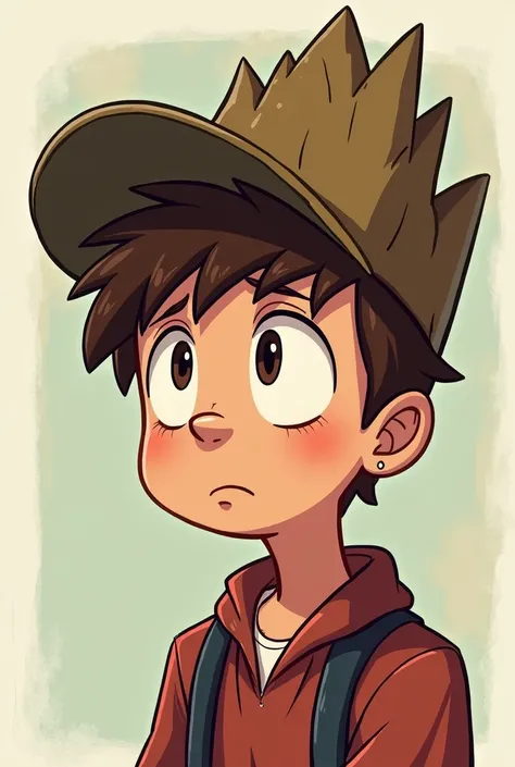 Make an image of dipper pines from the 2010s animated show gravity falls as a  in the same art style. For reference this would be the same age as Wendy and her friends in the show