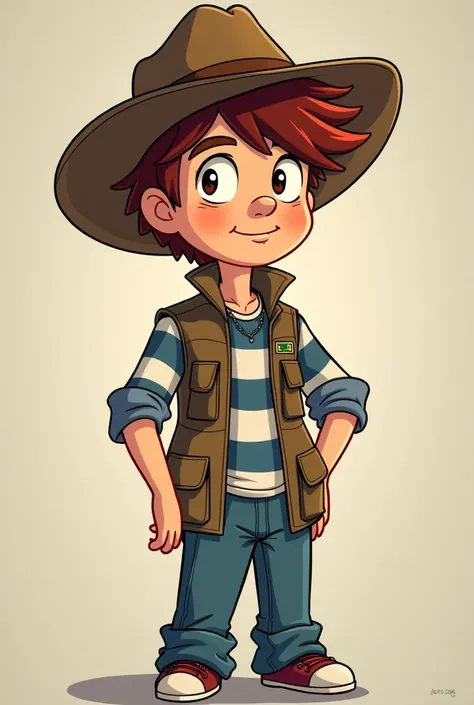 Make an image of dipper pines from the 2010s animated show gravity falls as a  in the same art style. For reference this would be the same age as Wendy and her friends in the show with a full body as a 