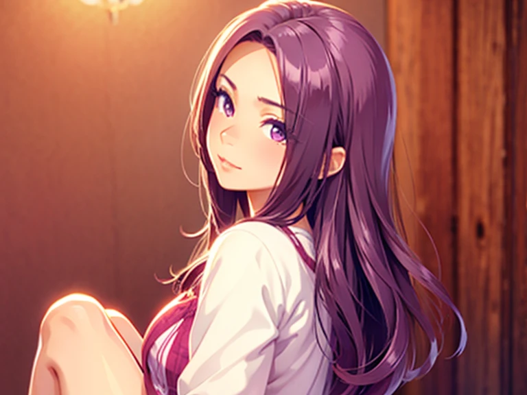 seira sodeshiro, mature depiction of longhaired casual beauty with tanned pretty look,