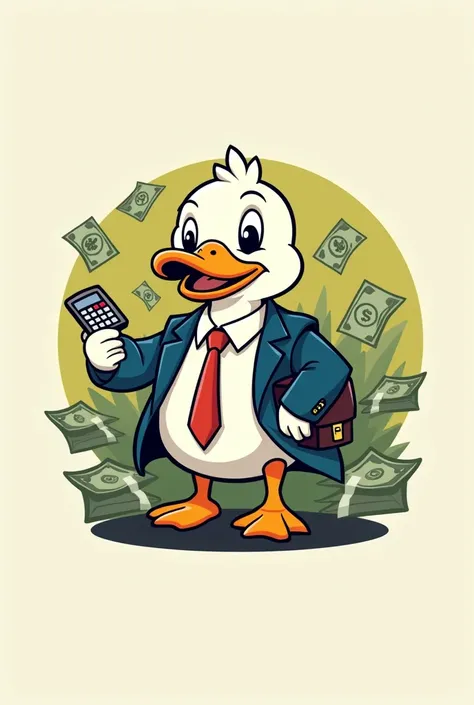 Duck shop logo with banknotes