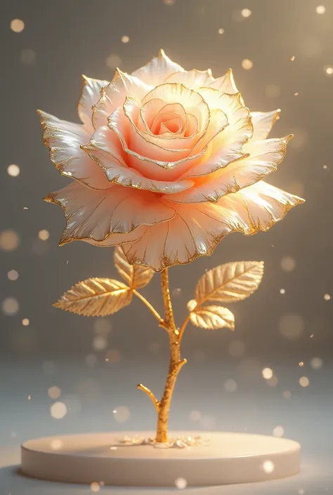 Crystal and gold rose