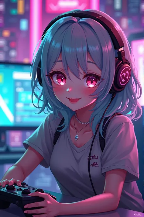 Anime gamer girl