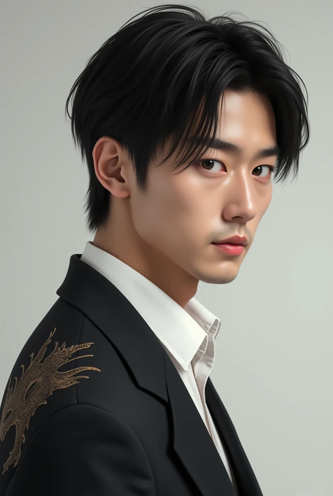 Joon-ho, 30 years, Asian, tall and slender body. short straight hair, of a dark tone, well-groomed. He has black, piercing eyes, that convey intensity and intelligence. your skin is fair, with a touch of youthful freshness. Joon-ho usually wears elegant an...