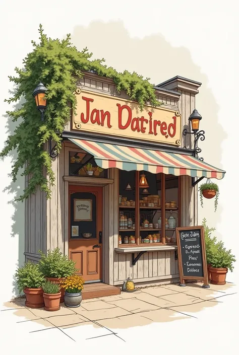 eate a exterior for my jam spread store just a small store and make it sketch 