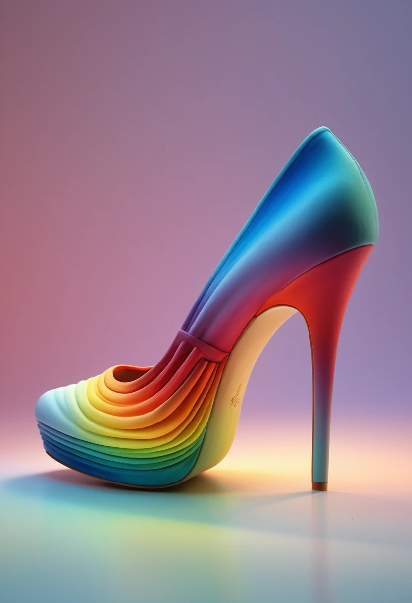 High Heels, close up, by Gabriel Dawe, Gradient color.
(best quality, masterpiece), very aesthetic, perfect composition, intricate details, ultra-detailed, vivid colors