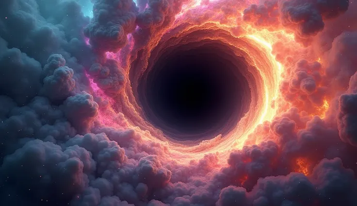 Super beautiful black hole with rainbow colors 
