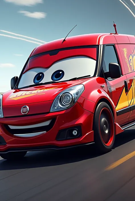 Lightning McQueen with Fiat Fiorino body side angle