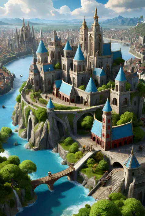 ((Best quality)), (Masterpiece)), (details: 1.4), 3d, Nonsense resolution, High resolution, (Masterpiece: 1.4), detailsพิเศษ,Fantasy City,terrain,beautiful