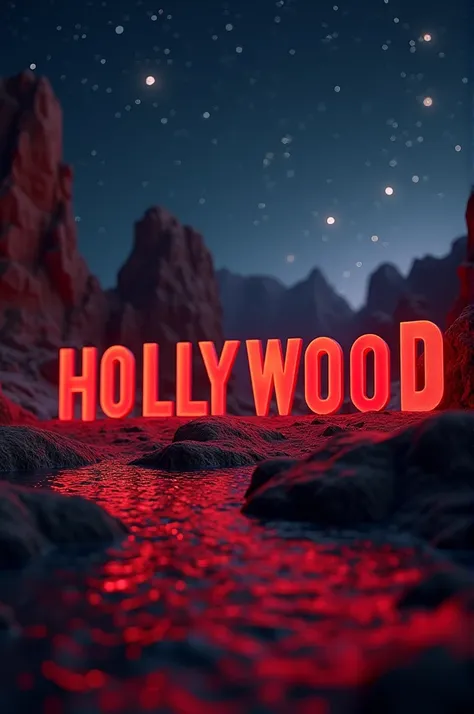 The magic of Hollywood red logo 3d 