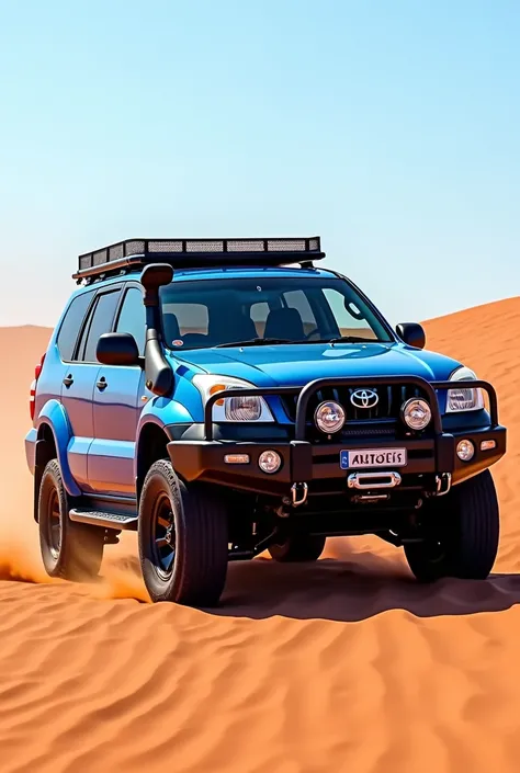 TOYOTA PRADO TWO-DOOR from 2005, blue color, with accessories from the Australian brand ARB