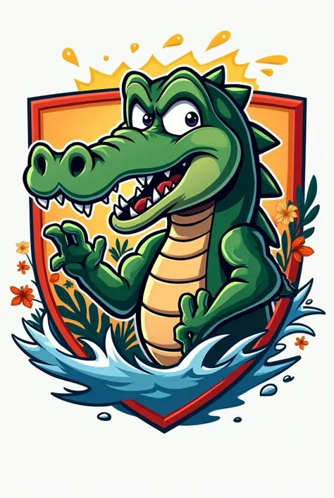 Team crest with a crocodile 🐊, more cartoons




