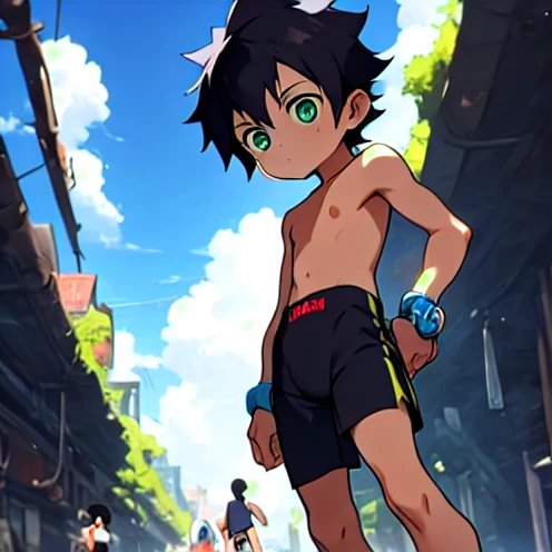 ten year old boy, Shota, Completely naked, Thin and sexy, black hair, simple pose, Dick, Show glans ray,man,A row of people, high detail, embarrassing, upside down, 