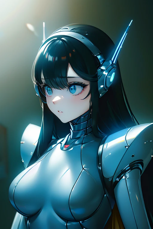 (masterpiece),(Highest quality),(Super detailed),(Best illustrations),(Best Shadow),(Absurd),(Detailed Background),(so beautiful), 16K, 8K, 4K,(Best Shadow),robotization,woman ,big bust,Robot Joint ,Metal skin,Black robot Suit,long hair,a black robot suit ...