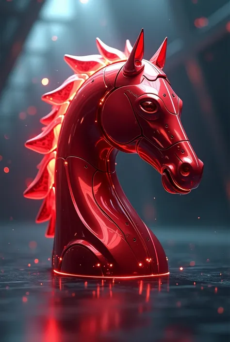 A logo of a red horse, make it futuristic, 