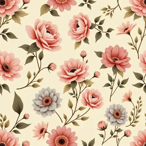 Floral seamless pattern, vintage