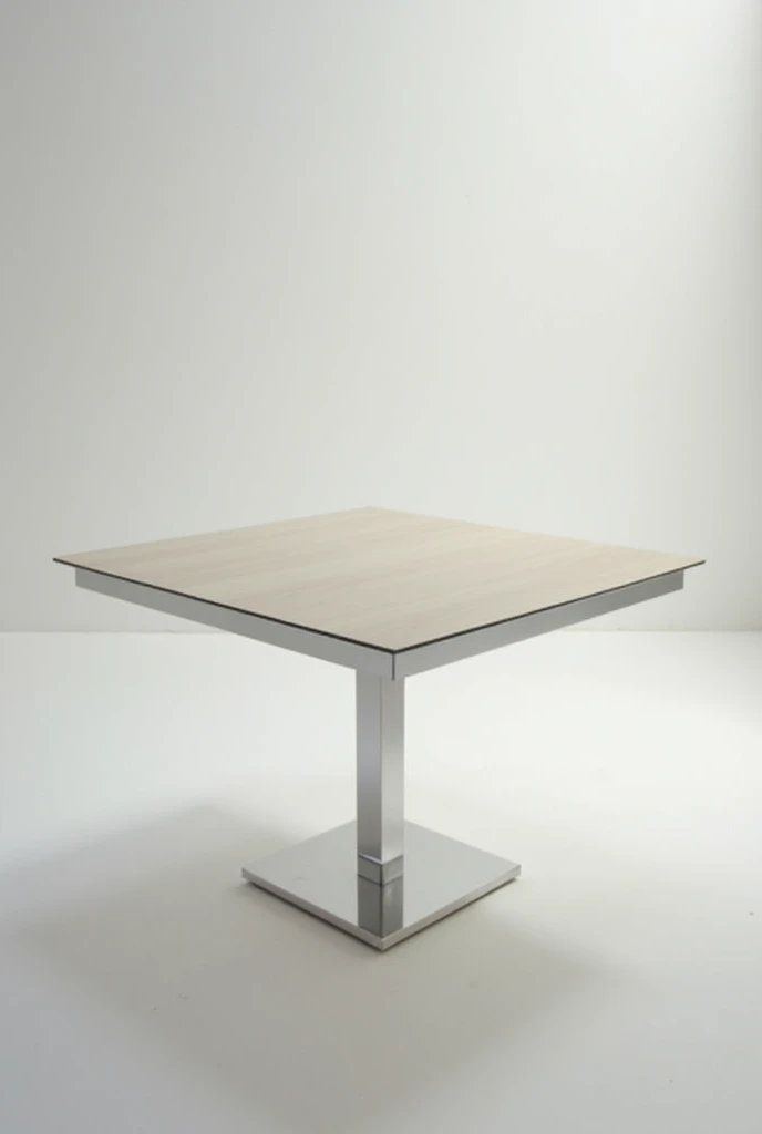 1-leg square table viewed diagonally 