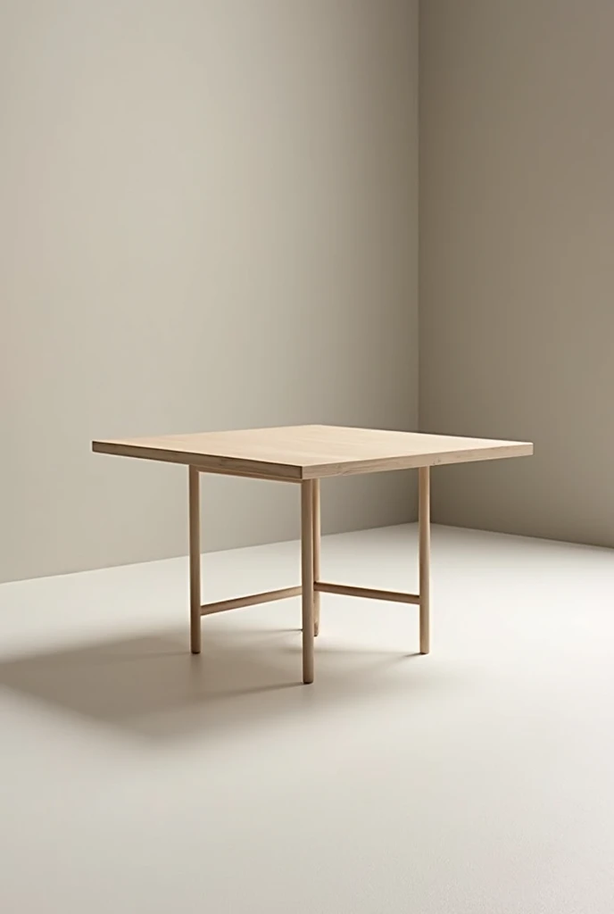 1-leg square table viewed diagonally, so that you can see it more widely 