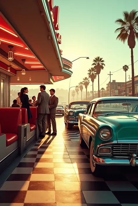 1950s Diner, Classic Cars, Cinematic Dream