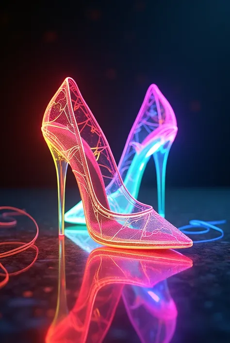 Rainbow high heels、Emitting seven colors of light、Show presence