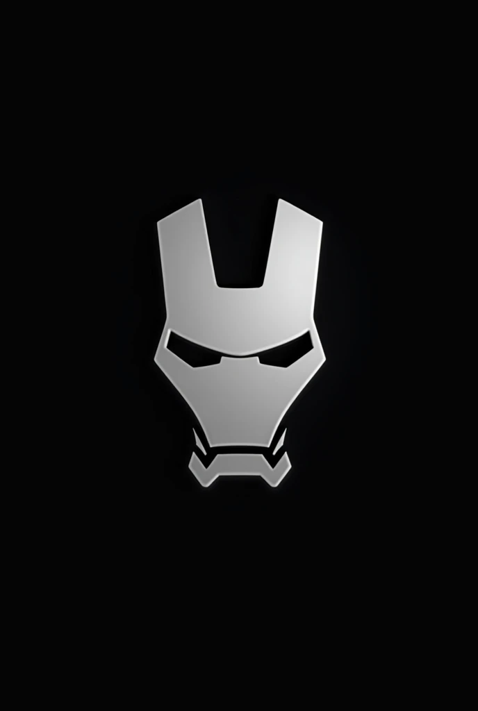 Iron man simple logo white colour with black background High quality 