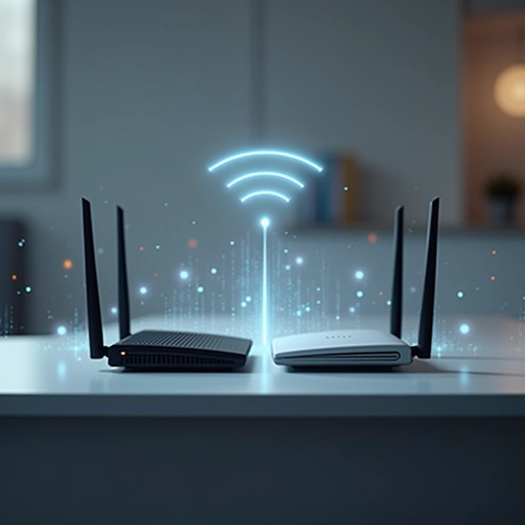 Two Wi-Fi router sharing one another frequency