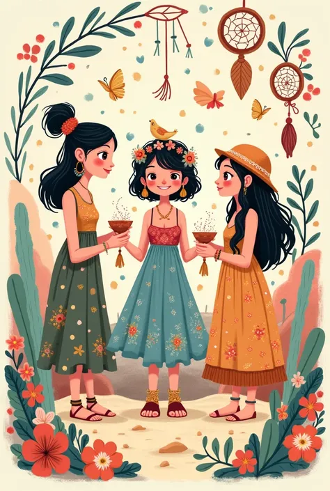 boho cartoon  themed vectors