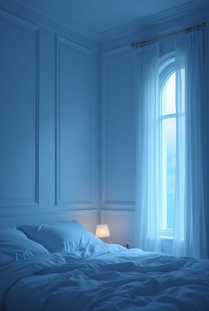 White bedroom background night time