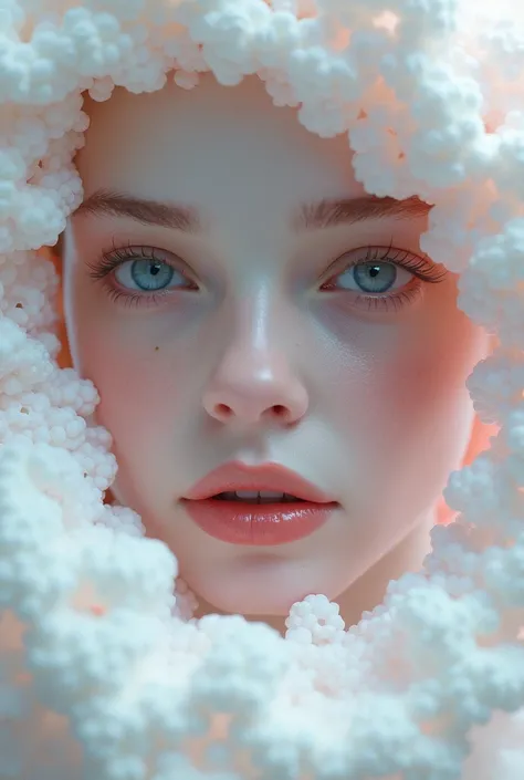 (Absurd, High Resolution, Ultra Detailed), 1girl, Solo, Very Detailed Eyes, (Official Art, Beauty and Aesthetics: 1.2), (Fractal Art: 1.3), White Pink Color Scheme, Most Detailed