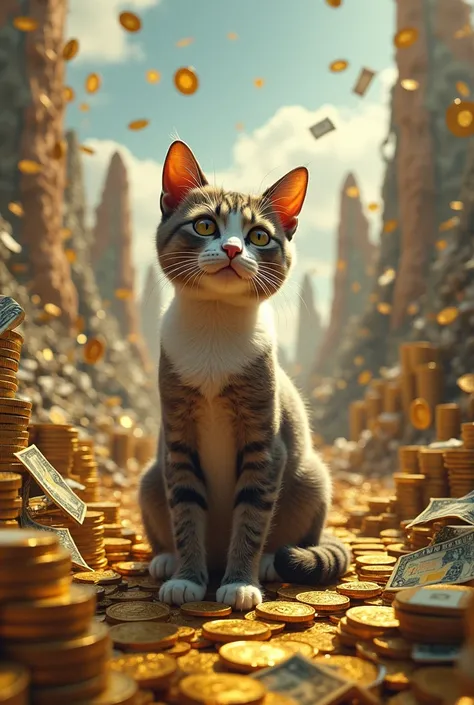 Cat in world of money