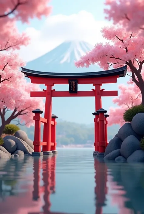 ภาพจริง a red tori gate in front of a body of water, instagram photo amazing view, sakura bloomimg, ir, by Wolfgang Zelmer, clean borders ; photorealistic, stairway, the walls are pink, beutifull, easel, animesqueศิลปะร่วมสมัย, ศิลปะดิจิทัล, สีฟูจิ, พร่ามั...