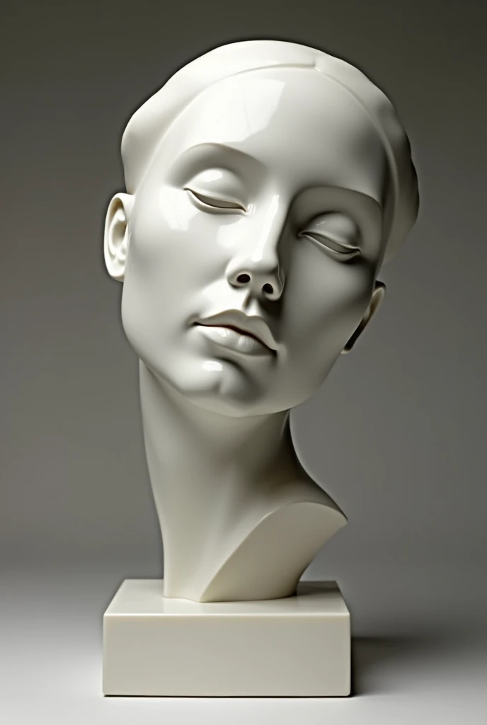 a sculpture showing the face of a woman in a style similar to that of Constantin Brancusi