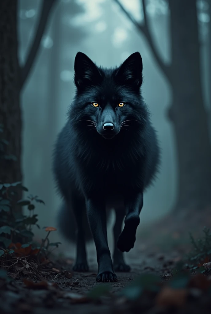 A fox is black