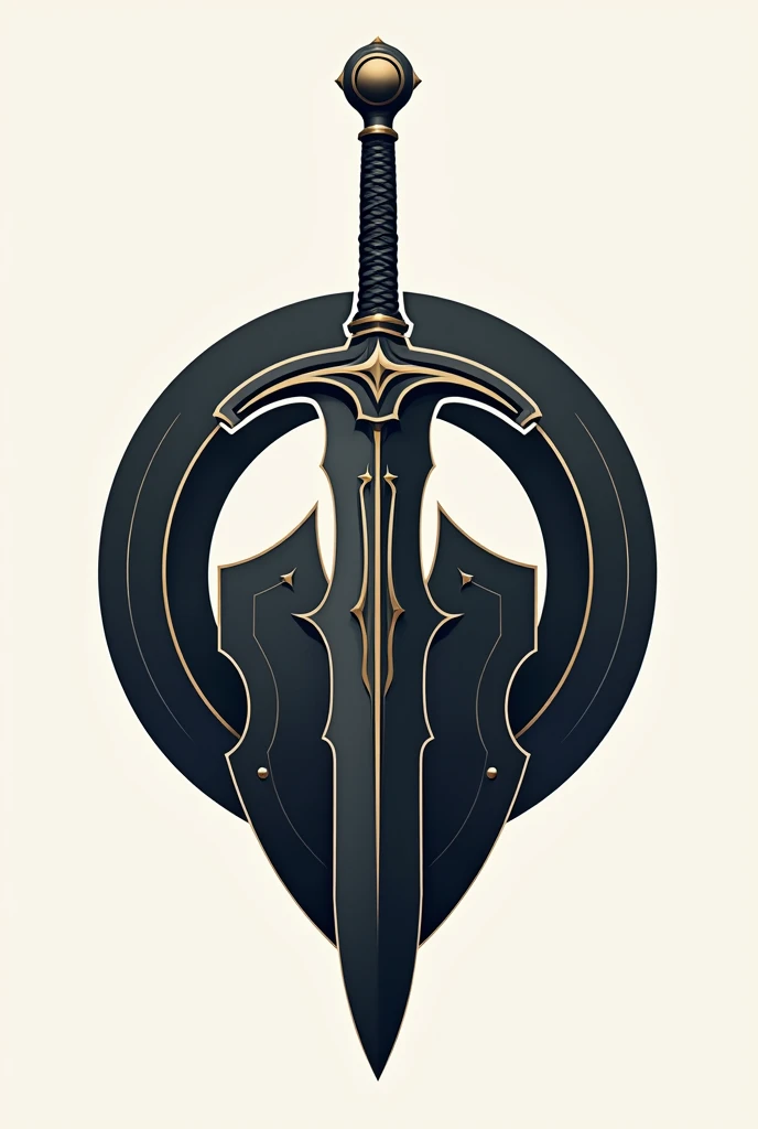 Create a round orion logo with sword and shield without him